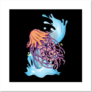 Jellyfish Jumping Out of Water Posters and Art